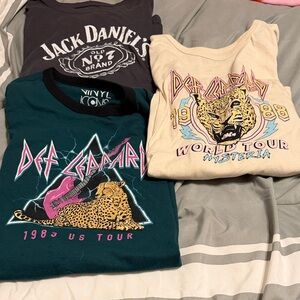 Def Leppard/Jack Daniel SS Graphic Tees and Def Leppard LS shirt